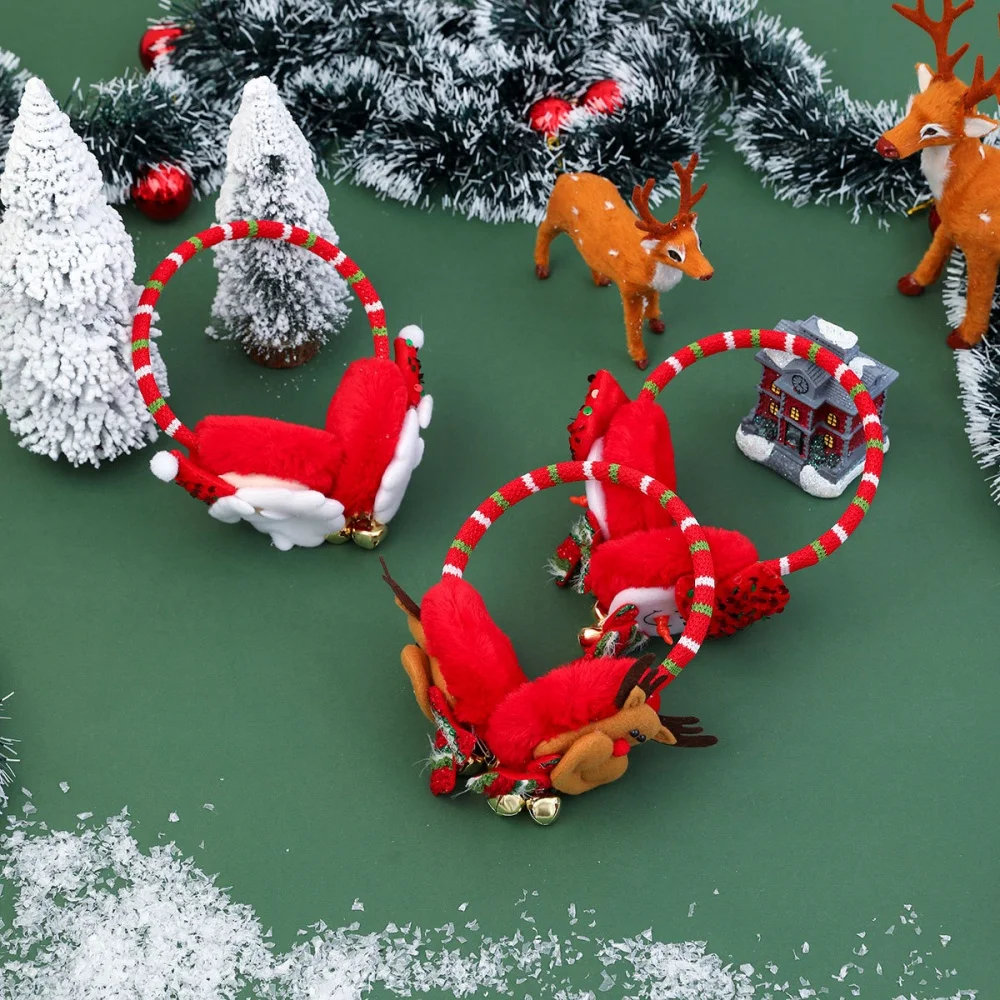 Santa Claus Ear Covers Warm Christmas Earmuffs Winter Ear Cute Ear Muffs For Kids For Holiday Gathering Winter Outdoors Cold