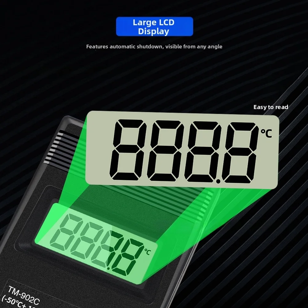 Цифровой термометр TM-902C -50 до 1300°C с K-образным щупом, ЖК-дисплеем, высокоточный промышленный измеритель температуры, инструмент для тестирования.