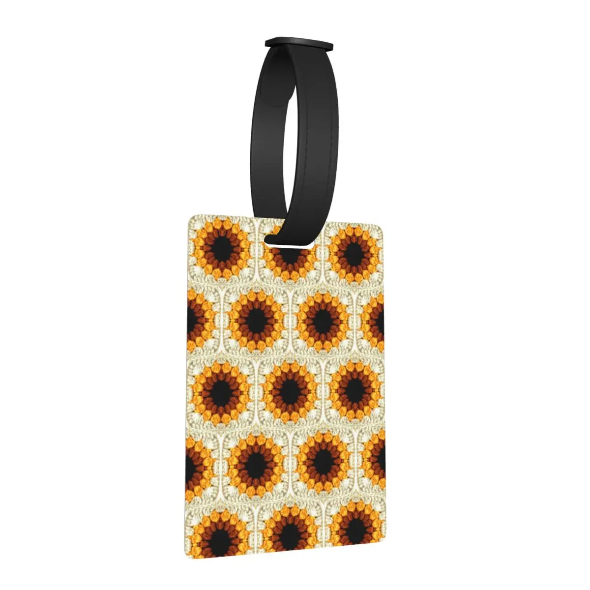 

Sunflower Crochet Granny Square Pattern Luggage Tags Suitcase Travel Portable Baggage Boarding Tag Label Holder ID Name Address