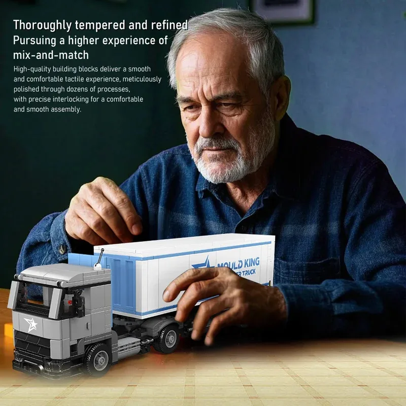 Mould King 24070 548 pezzi di blocchi di costruzione per camion container Mini modello della serie mondiale