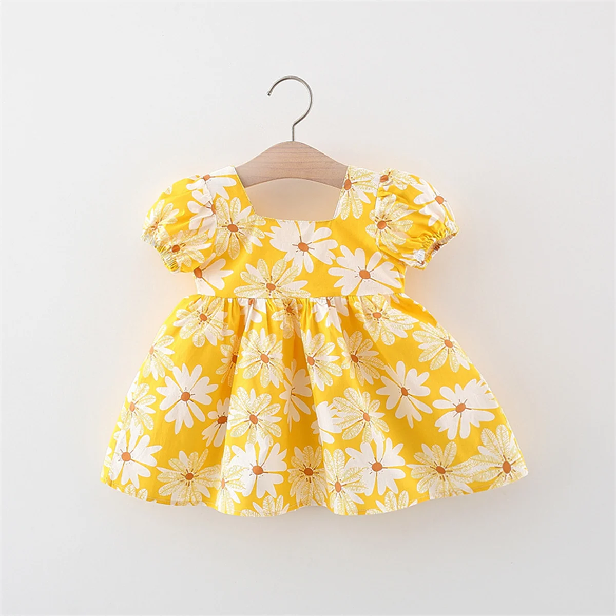 Summer Girl Baby Beach Dress Baby Flowers Cool Daily Skirt Children\'S Sweet Casual Knee Long Daisy Clothes