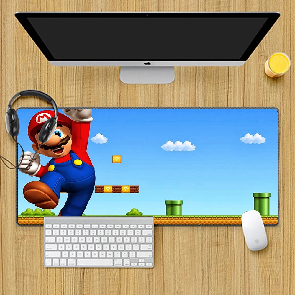 Hot Games Super M-Marioes Mousepad HD Printing Computer Gamers Locking Edge Non-slip Mouse Pad XXL90x40cm Keyboard PC Desk Pad