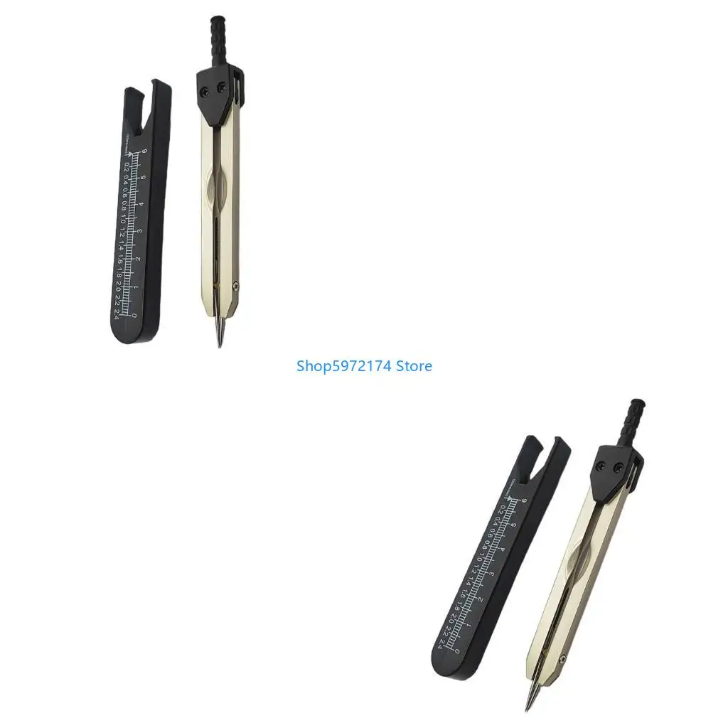 Y3NB EKGCalipers With Protective Cover Ruler Measure Dividers Compasses 0‑2.4in Ruler