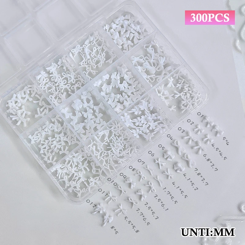 Conjunto de laço colorido com 12 grades, fita de resina, acessórios para arte em unhas, decoração diy, manicure, mini gemas para unhas