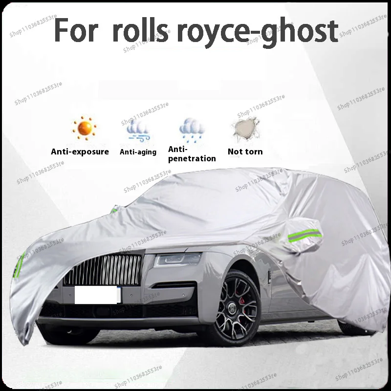 

For Rolls Royce Ghost Fit Car Cover - Waterproof, Dustproof, Sunshade (UV), Snowproof | Silve Full Cover with All-Day Protection