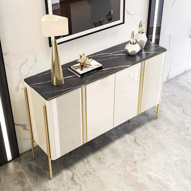 

High End Dining Room Storage Cabinet Modern Sideboard Luxury Marble Top Sideboards Buffet Cabinets