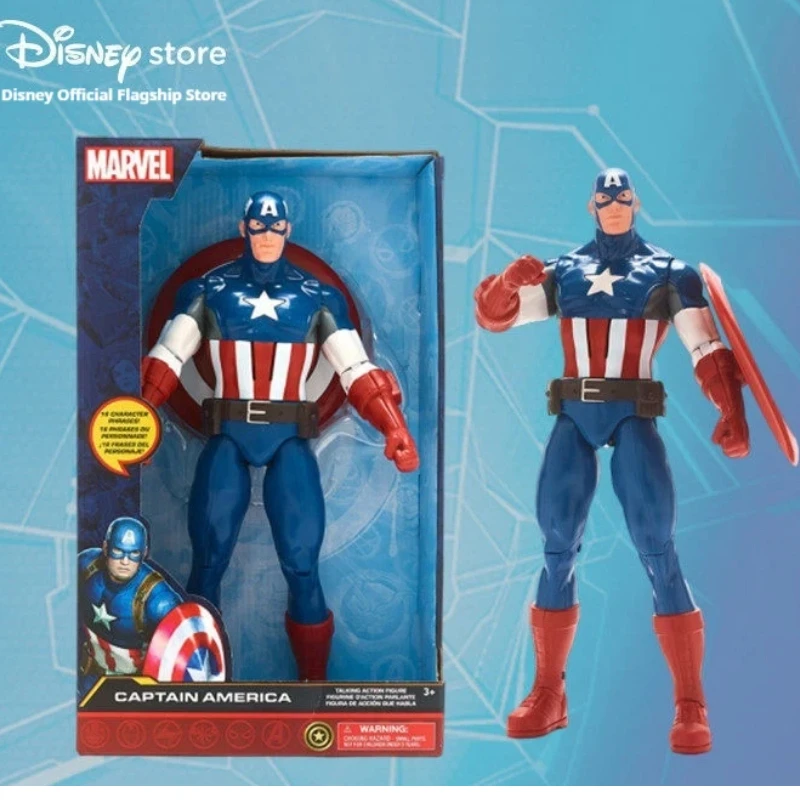 

Official Disney Marvel Captain America Talking Posable Action Figure Collectible Desktop Decor Toy For Boys Kids Birthday Gift