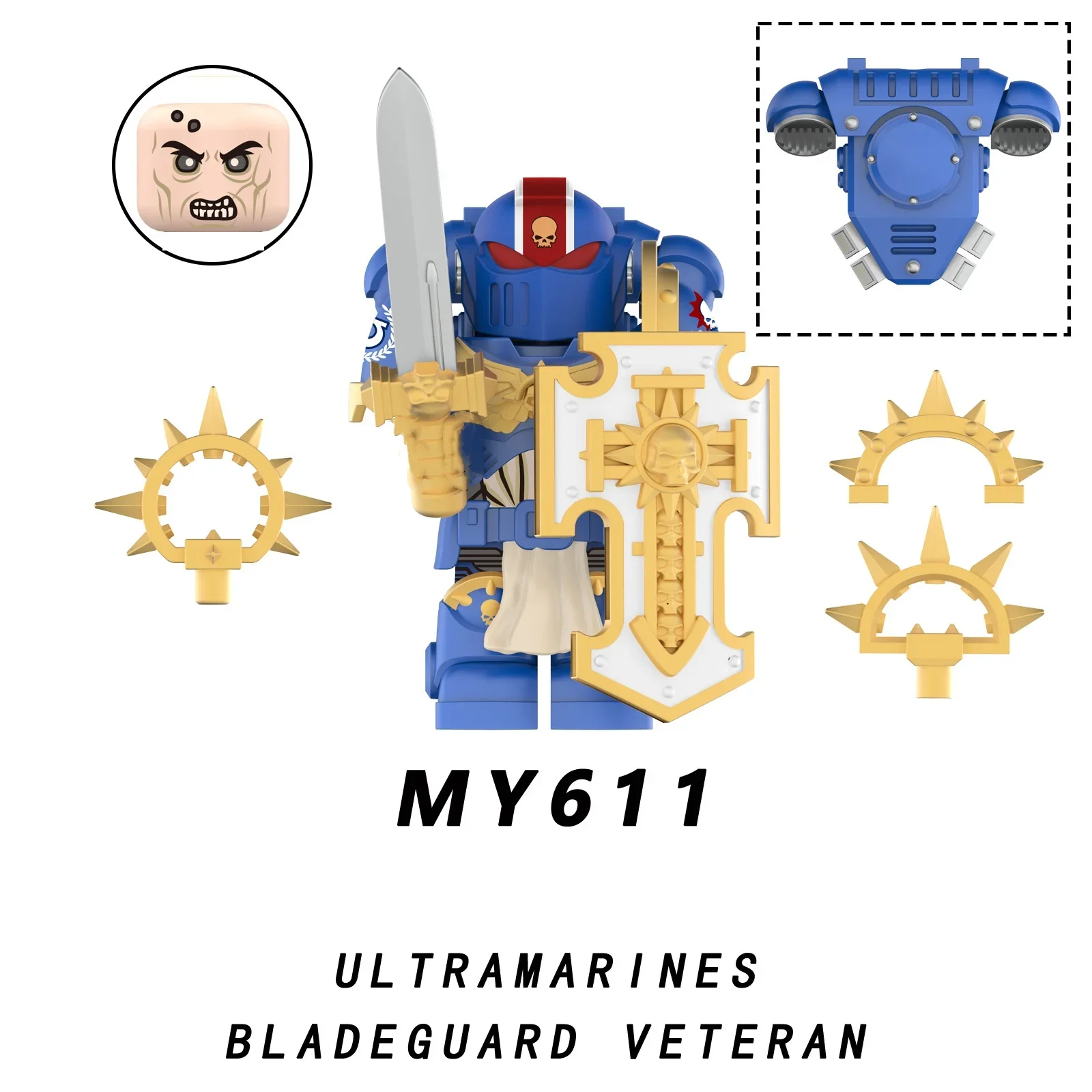 MY611 MY615 Bricks Doll Dark Ange Blood Angel Ultramarines Salamanders Mini Action Figure Model Toy Building Blocks Gift