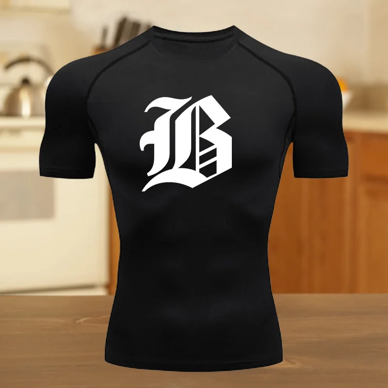 

Men Compressed Shirt Sports Quick Drying Gym Fitness T-shirt Tight Sweat-Absorbent Jogging Cycling Outdoor 8 Colors Short Sleeve