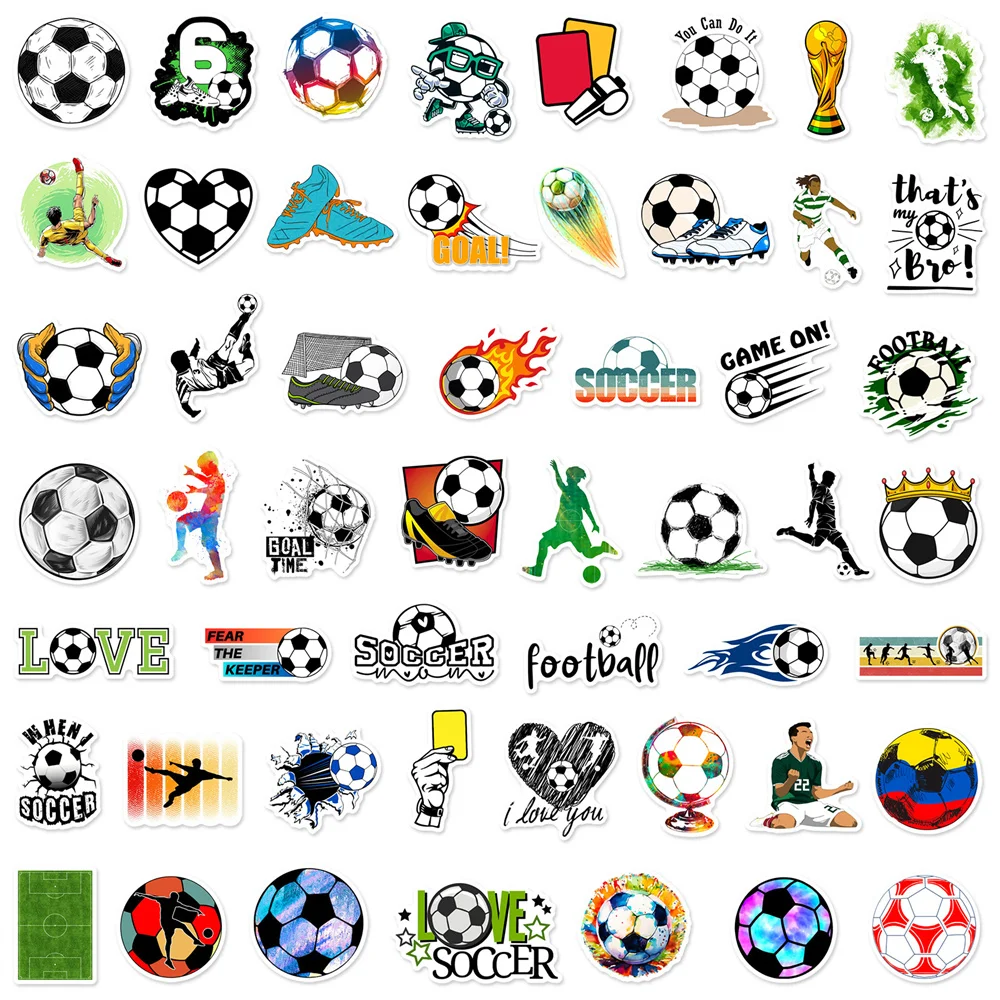 50pcs Sport Football Soccer Stickers For Guitar Scrapbook Suitcase Phone Stationery Scrapbooking Materiales DIY Sticker