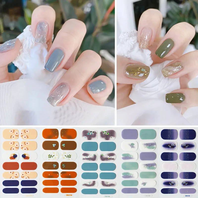 Cat Magnetic Semi Cured Gel Nail Stickers UV/LED Baking Lamp Gel Nail Paste Wraps Gel Polish Color Design Fashion Transparent