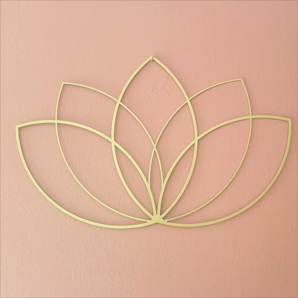 Lotus Gold Wall Decor Metal Wall Art Yoga Teacher Gift Lotus Flower Design for Modern Living Room and Above Bed Home Decor