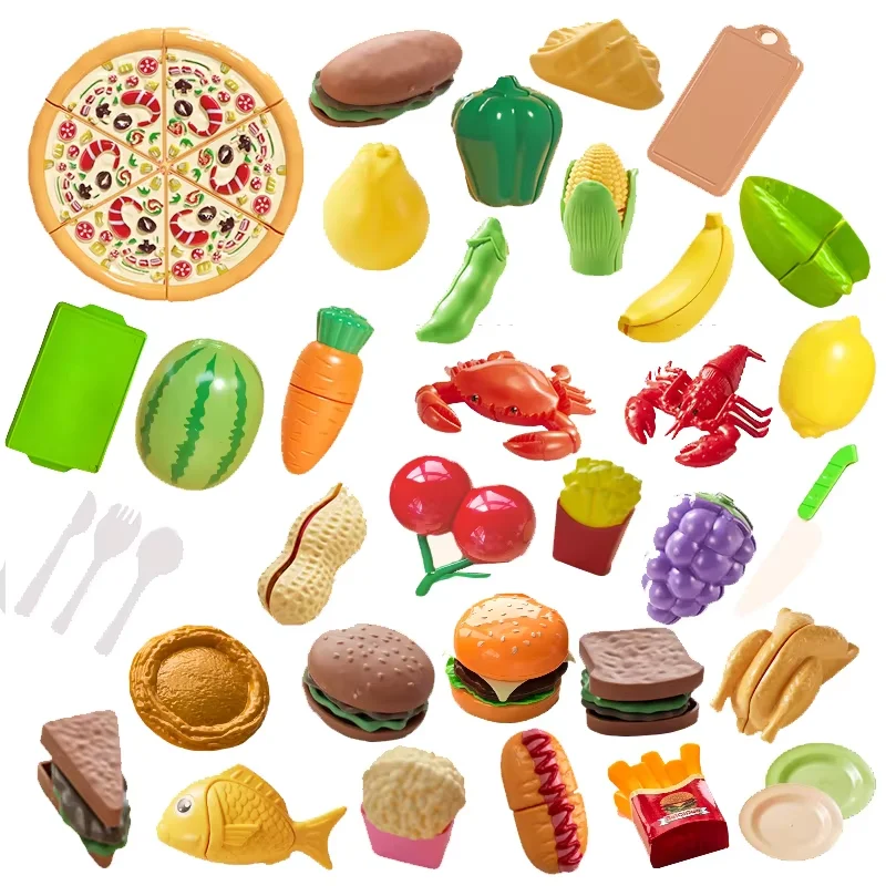 Mini giocattolo da cucina per bambini Fai finta di giocare con cibo simulato Hamburger Verdure e frutta Accessori per bambini Regalo educativo