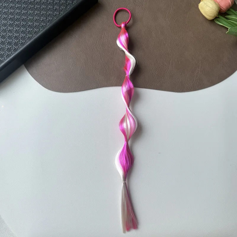2026 Neue Kinder Spiral-Twist-Perücke Haarband mit langem Quastenschwanz Elastisches Haarband Mädchen Hip-Hop Party Halloween Haaraccessoires – Detail 14