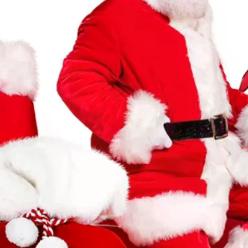 Natal de pelúcia saco de papai noel cordão com pom pom para crianças saco de presente de natal de luxo feliz natal