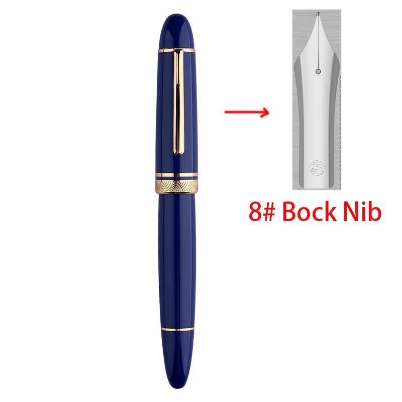 MAJOHN P140 Transparant Acryl Zuiger Vulpen Bock NO.8 F/M Penpunt Grote Inktcapaciteit Luxe Demonstrator Pen voor Schrijven