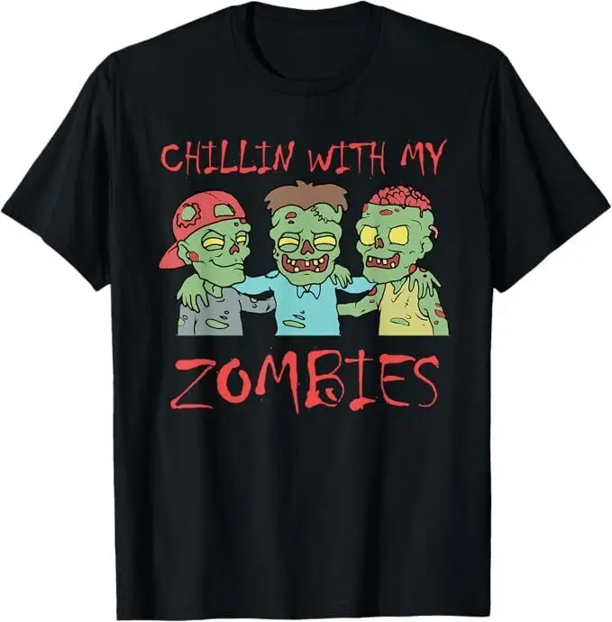 

Chillin With My Zombies Funny Halloween Unisex T-Shirt