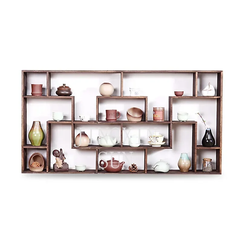 Burnt Paulownia Wood Teapot Shelf Tea Trays Size 85x44x11cm Wood Rack Tea Saucer Chinese Teacup Collection Crafts Display Tray