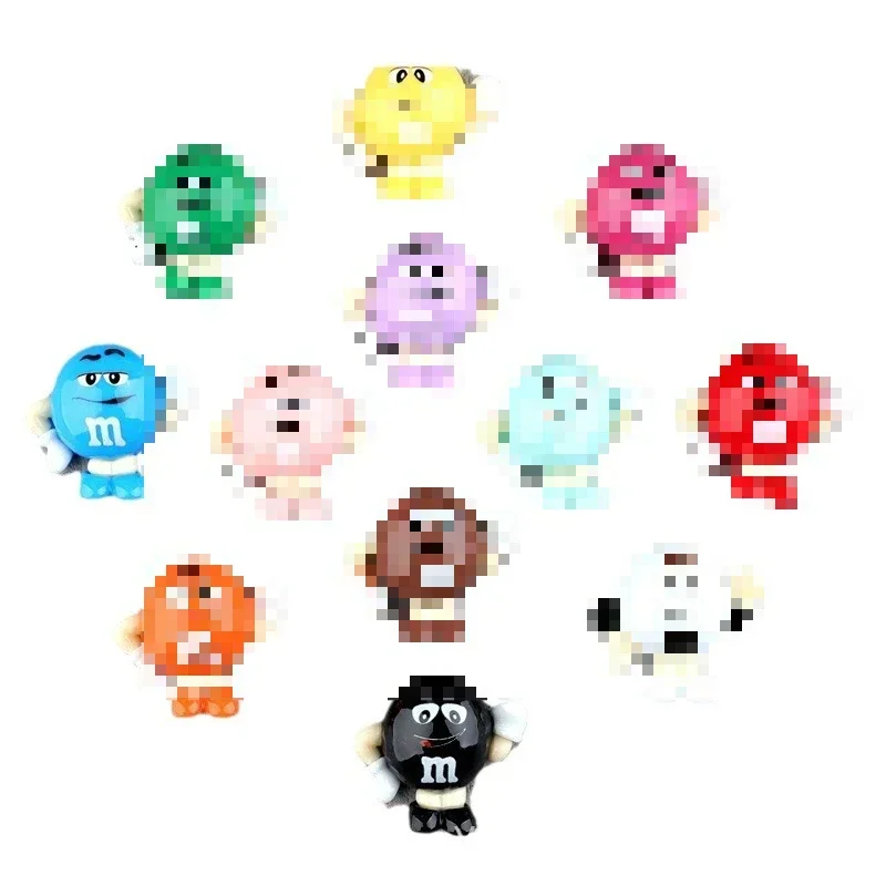 5pcs M Bean Figure Resin Flatback Cabochons for Diy Jewelry Making 2 Size Cute Colorful Cartoon Charms Handmade Crafts Materials