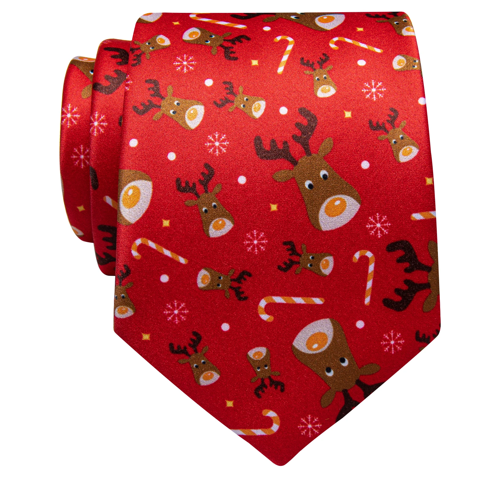 Christmas Santa Claus Men's Tie Elk Candy Cane Red Green Necktie for Man Christmas Accessories Gift Snowflake Snowman Cravate