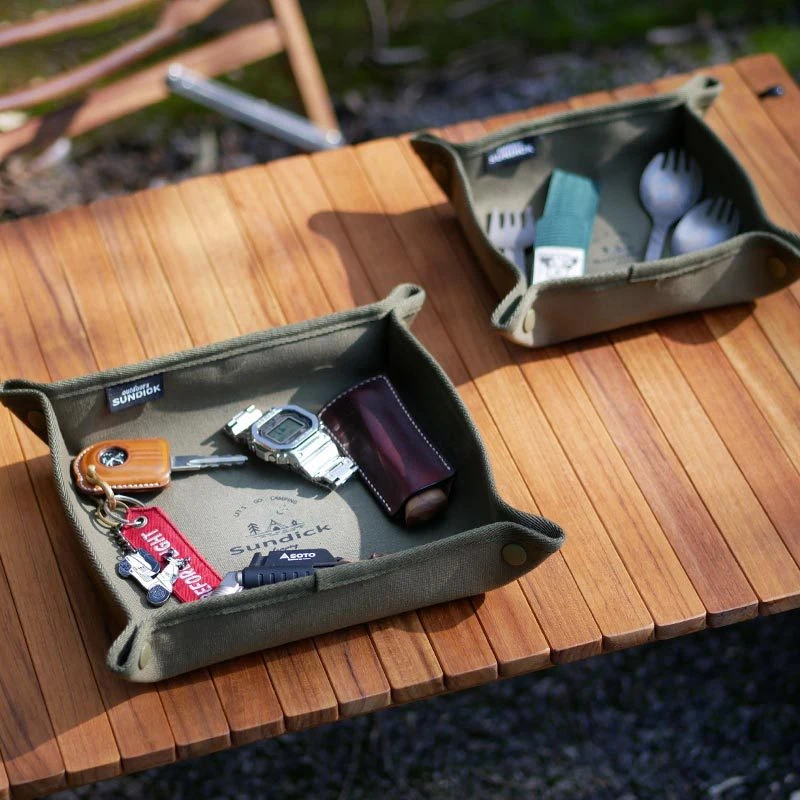 Canvas Tissue Storage Box - Durable Outdoor Camping Organizer Bag For Home, Dining Table, Coffee Table, With Heat Resistant Mat