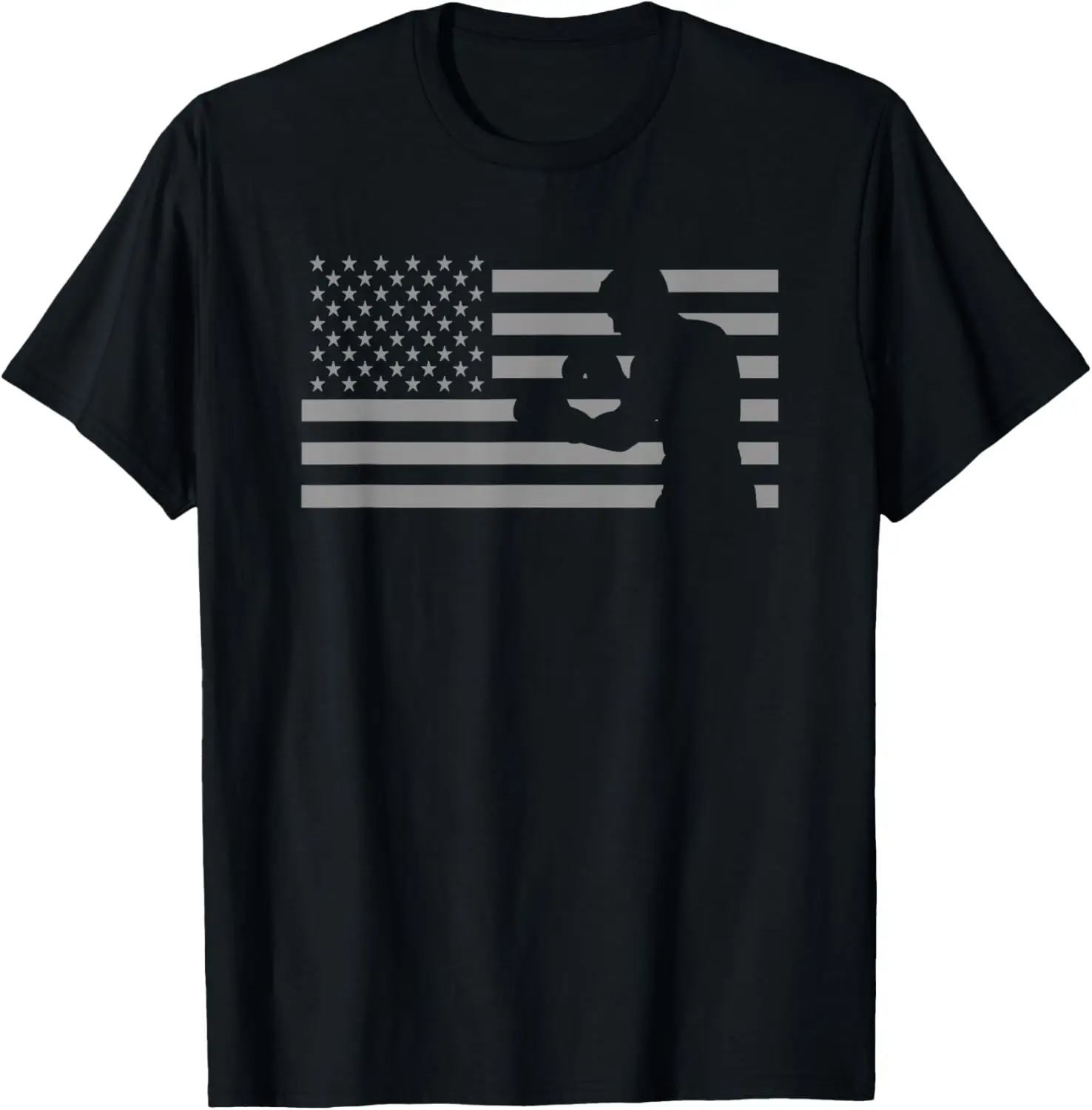 

American Flag Boxer Silhouette Graphic Tee Breathable Short Sleeve Sports T-Shirt for Men