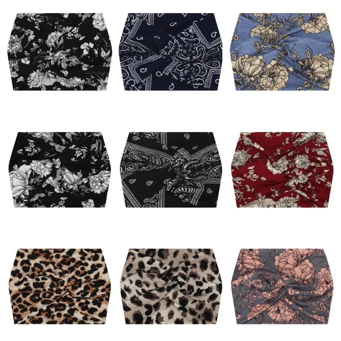 New Women's Headscarf African Wide Hair Wrap Turbans for Women Soild Color Undercaps Hijab Sport Woman Leopard Print Hijab