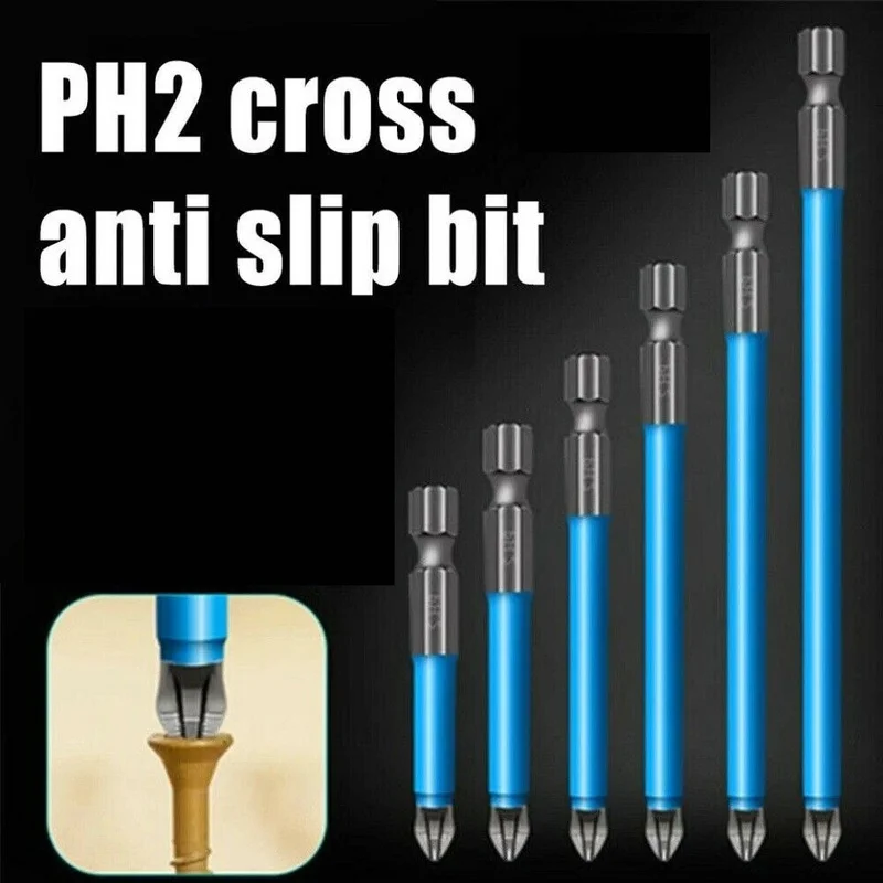 Anti Non-slip Magnetic Screwdriver Bit 9255 Alloy Steel Screwdriver Bits Hand Tools Electric Hex Shank PH1/PH2/PH3/PZ1/PZ2/PZ3