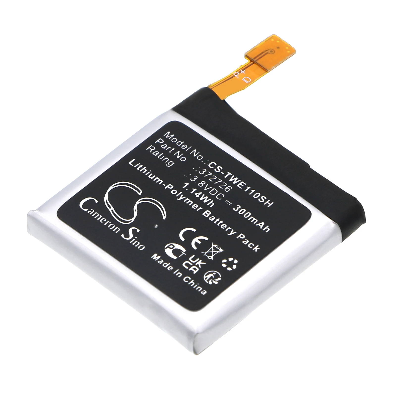 

CS Replacement Battery For Ticwatch WE11098,1 46mm 372726 300mAh / 1.14Wh Smartwatch