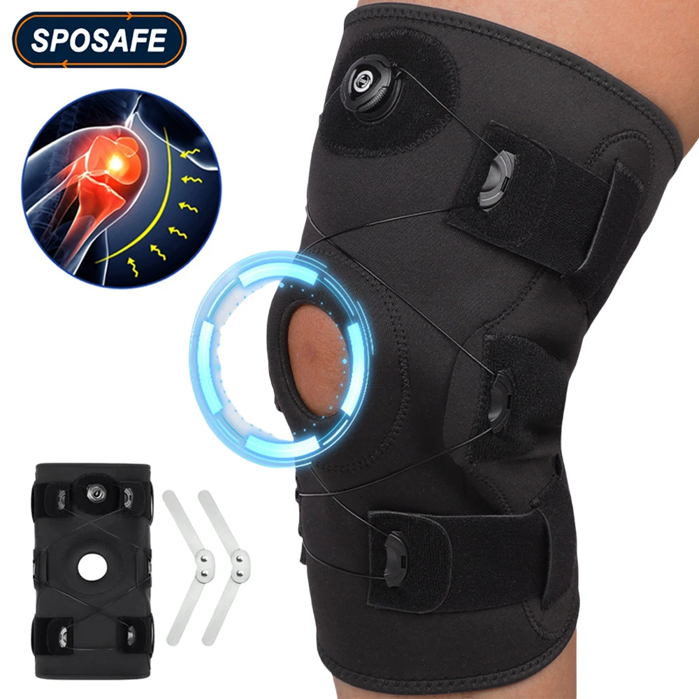 1PC Adjustable Hinged Knee Brace Support with Hinges & Built-in Side Stabilizers - Meniscus Tear,ACL MCL Injury,Surgery Recovery