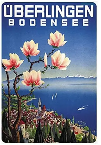 Bernice Blechschild Overalls Lake Constance Metal shield 20x30 cm Wanddeko Tin-Plate Sign, Multicoloured sign
