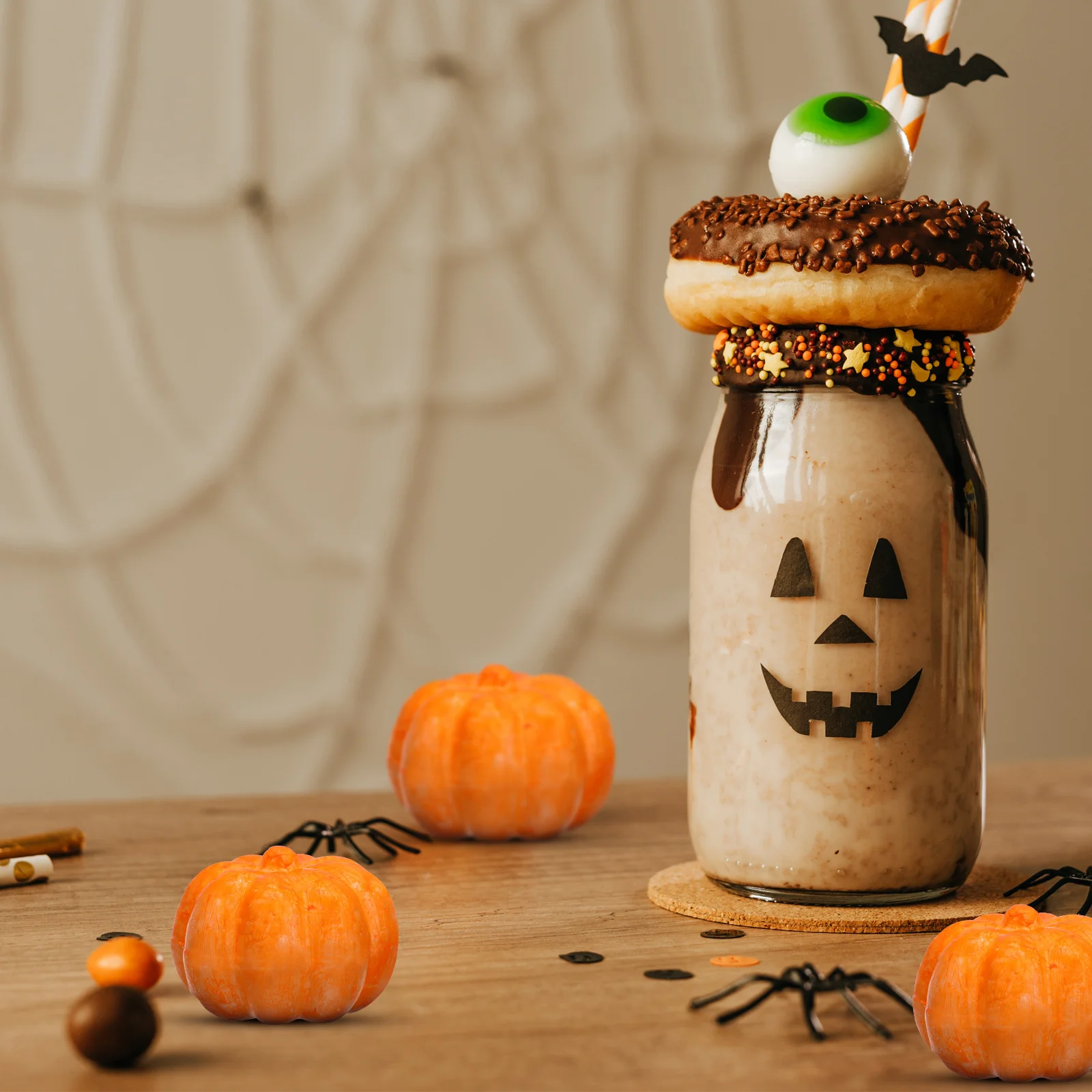 

20pcs Simulation Pumpkin Decor White Embryo Diy Halloween Craft Materials Kids Party Harvest Festival Decoration Fake Pumpkins