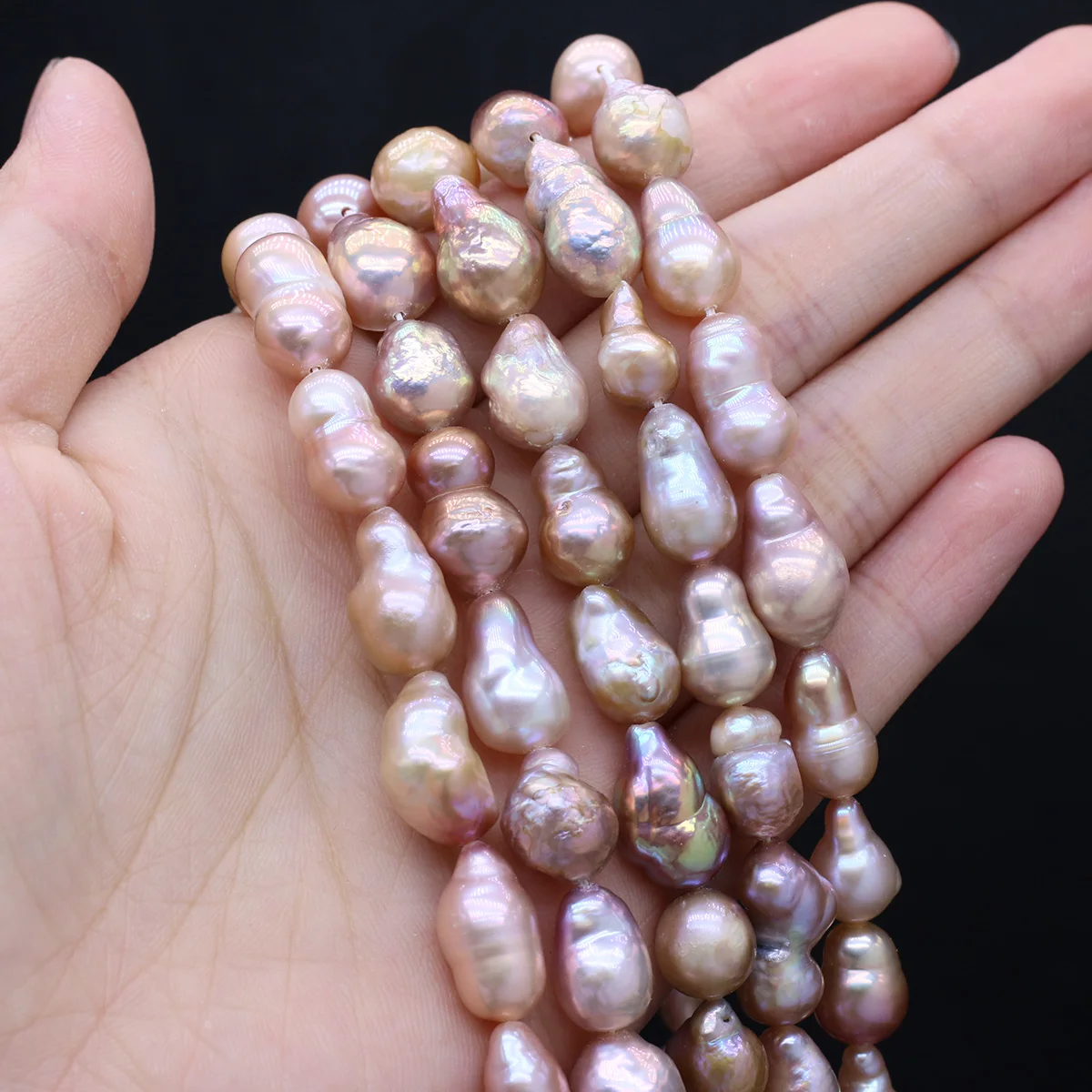 7-8mm 100% Natural Purple Baroque Water Drop Freshwater Pearl Beads for DIY Charms Necklace Earrings Jewelry Making Supplies