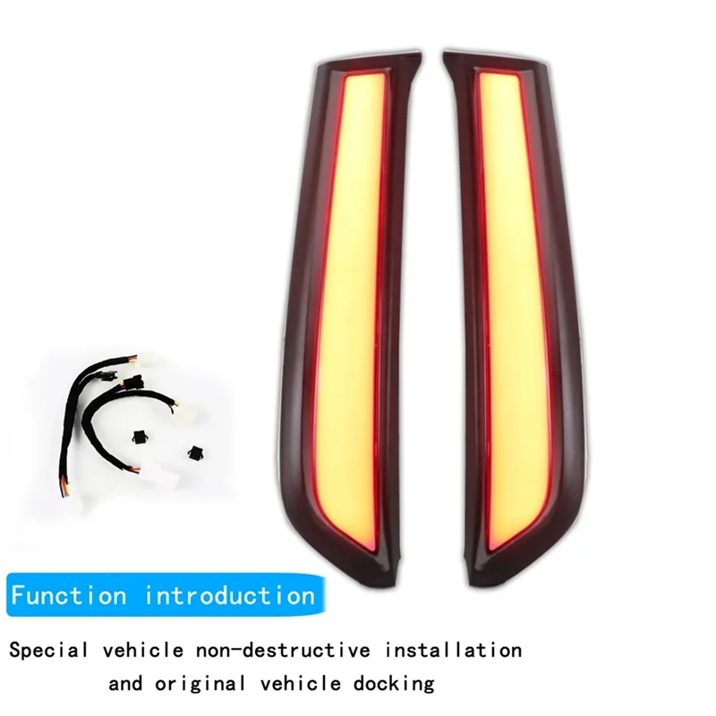 2Pcs LED Bumper Light Rear Fog Lamp Brake Light Dynamic Turn Signal Pillar Light for Toyota 4 Runner 4Runner 2010 - 2022