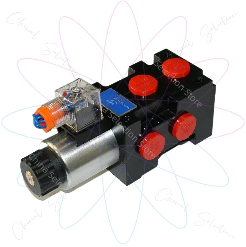 HSV6 Flow Selection and Diversion Valve, Oil Circuit Switching Valve, Drainage Valve 12V24V  Hydraulic 2-position 6-way Valve