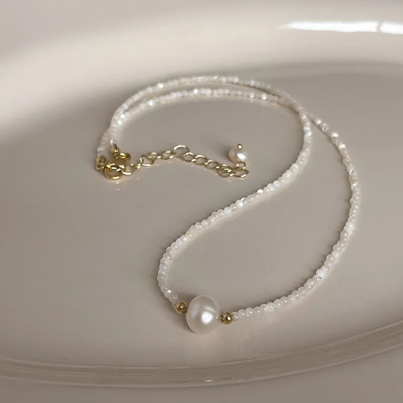Heißer Verkauf Natürliche Süßwasser Perle 14K Gold Gefüllt Weibliche Perlen Ketten Halskette Schmuck Für Frauen Geburtstag Geschenke Kein Verblassen – Detail 2