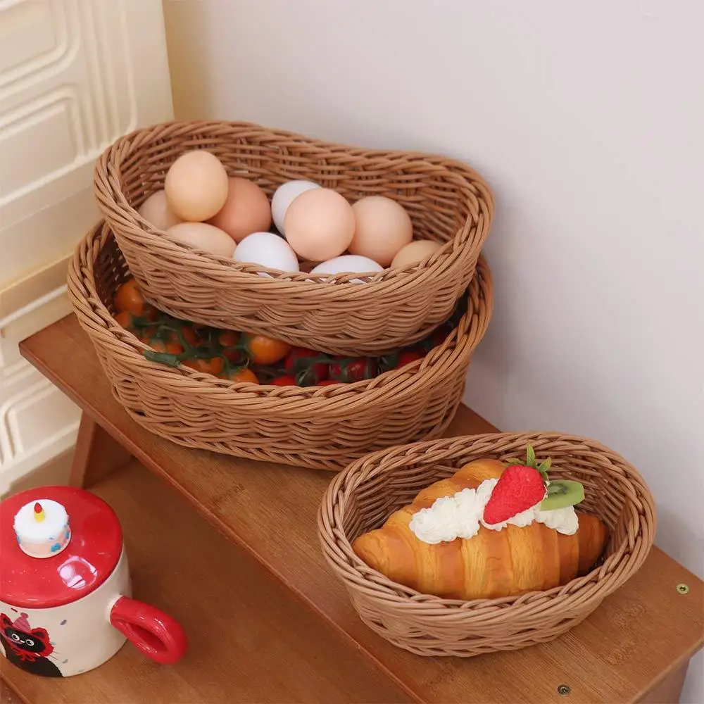 Home Organizer Plastic Fruit Tray Multi-Function Simple Storage Basket Large Capacity Creative Desktop Clutter Box Food Display