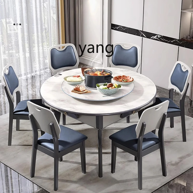 

yjq Stone Plate Induction Cooker Mahjong Table Dining Table Dual-Use Automatic Mahjong Machine Household