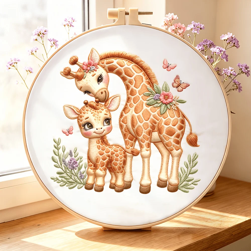 Beginner Friendly DIY Embroidery Kit Full Stitching Accessories Preprinted Fabric Embroidery Hoop Handcraft Indoor Decoration