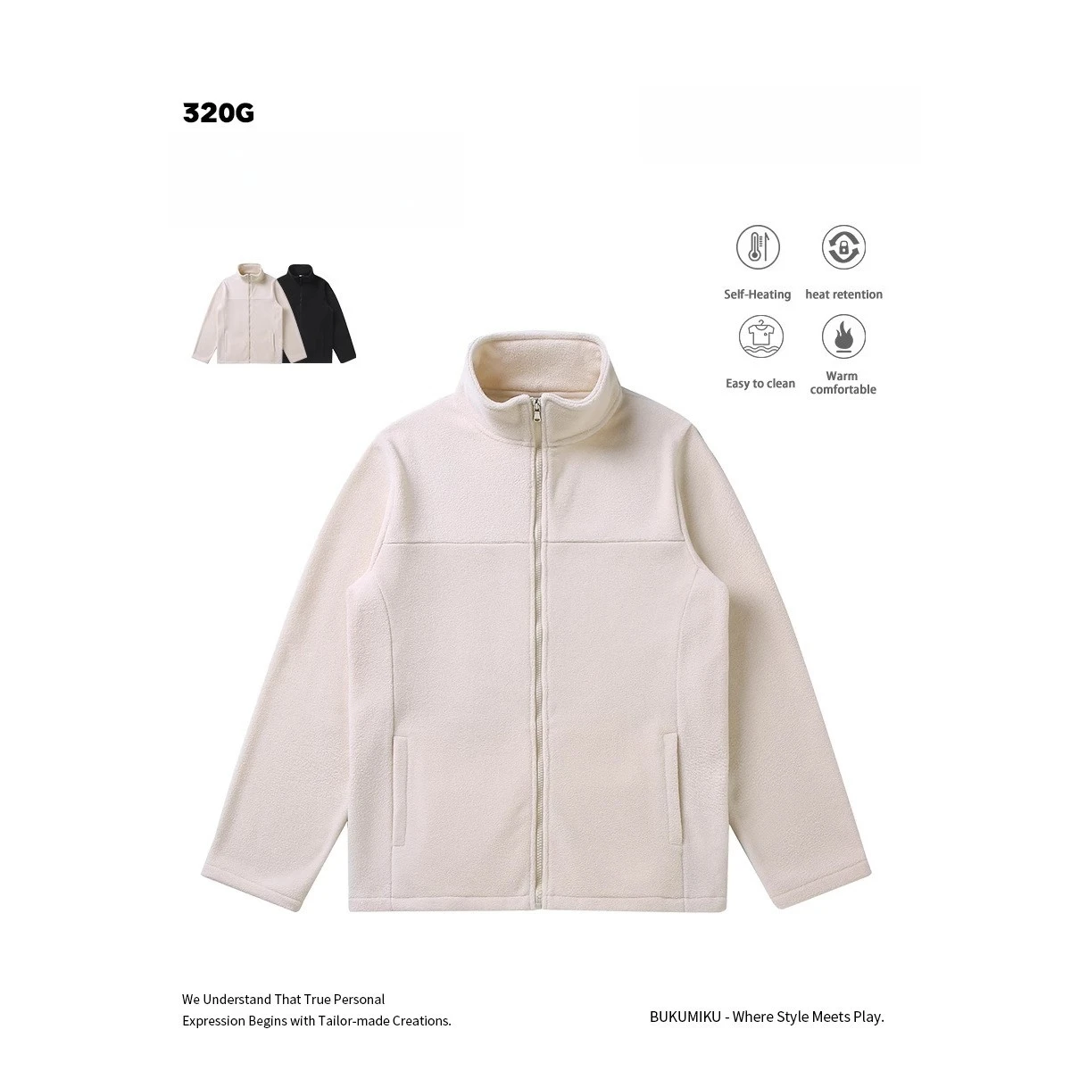 

Men's Autumn and Winter Double-sided Fleece Zip-up Jacket, Unisex Warm Leather-lined Fleece Jacket.