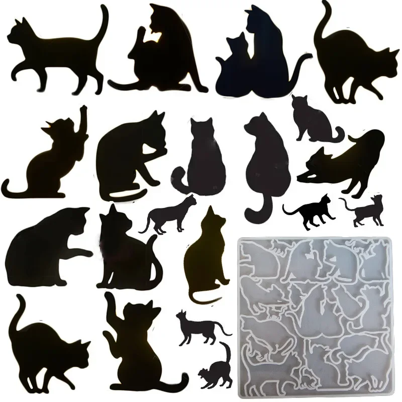 DIY Cat Figure Pendants Silicone Mould Cat Earrings Resin Mold Jewerlry Molds Jewelry Accessories