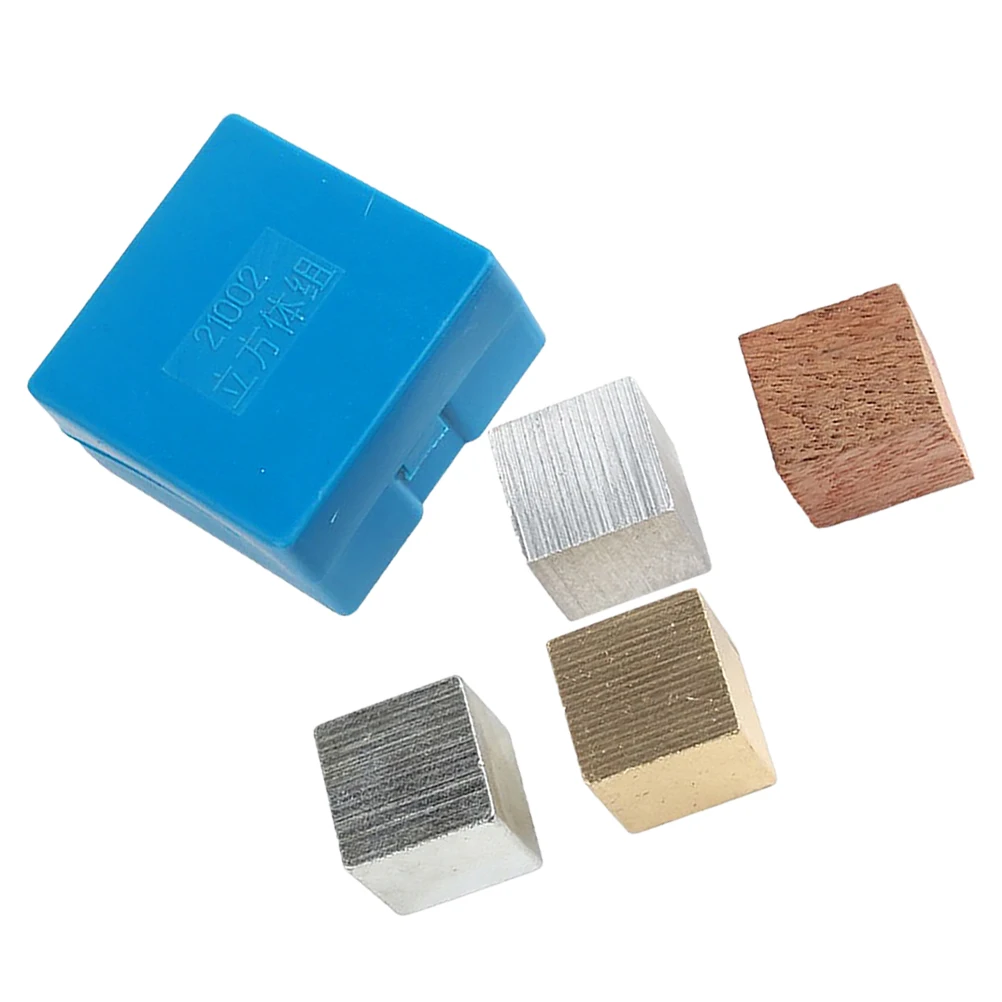 4 ชิ้นแม่เหล็กเครื่องมือการสอนฟิสิกส์ทองแดงเหล็กอลูมิเนียมไม้บล็อก Lab Experiment