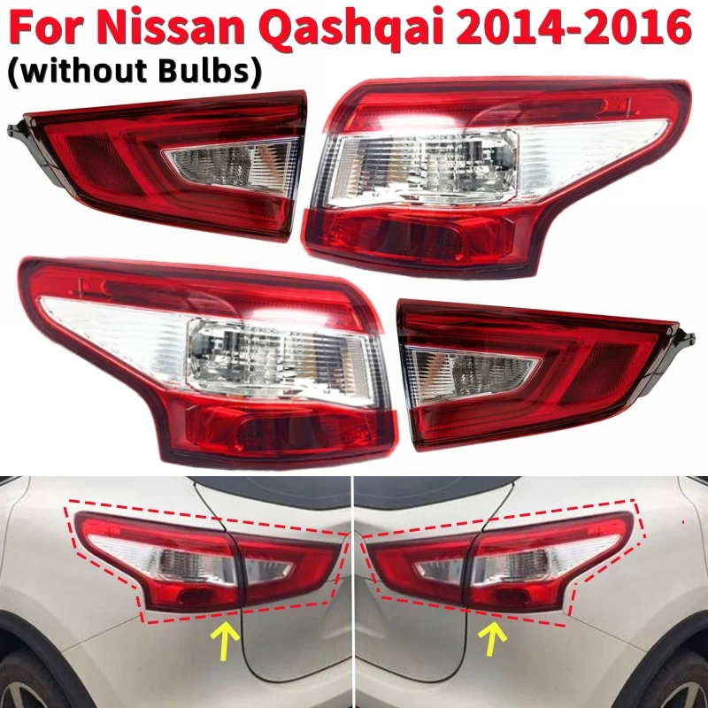 

Автомобильный светодиодный задний фонарь, задний боковой стоп-сигнал для Nissan Qashqai MK2 J11 2014-2016 (без лампочек)