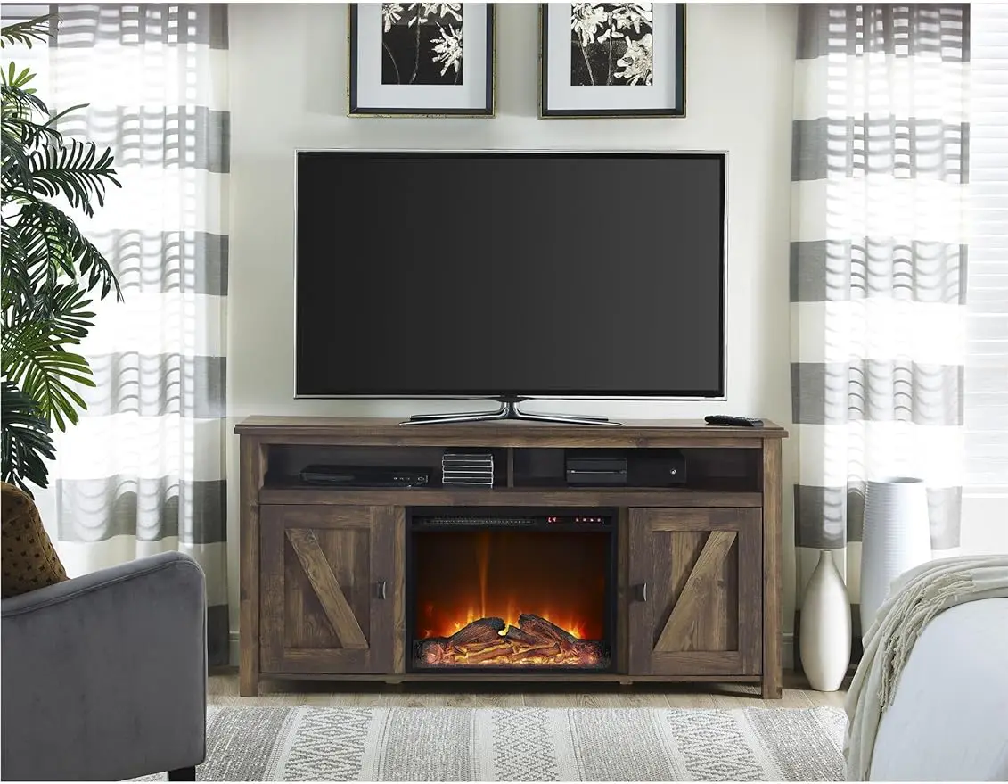 

Ameriwood Home Farmington Electric Fireplace TV Console for TVs up to 60", Rustic