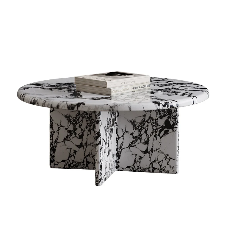 Nordic Light Luxury Marble Side Table Bulgari Black Round Tea Table Modern Home Decoration Coffee Table Creative Art Appearance