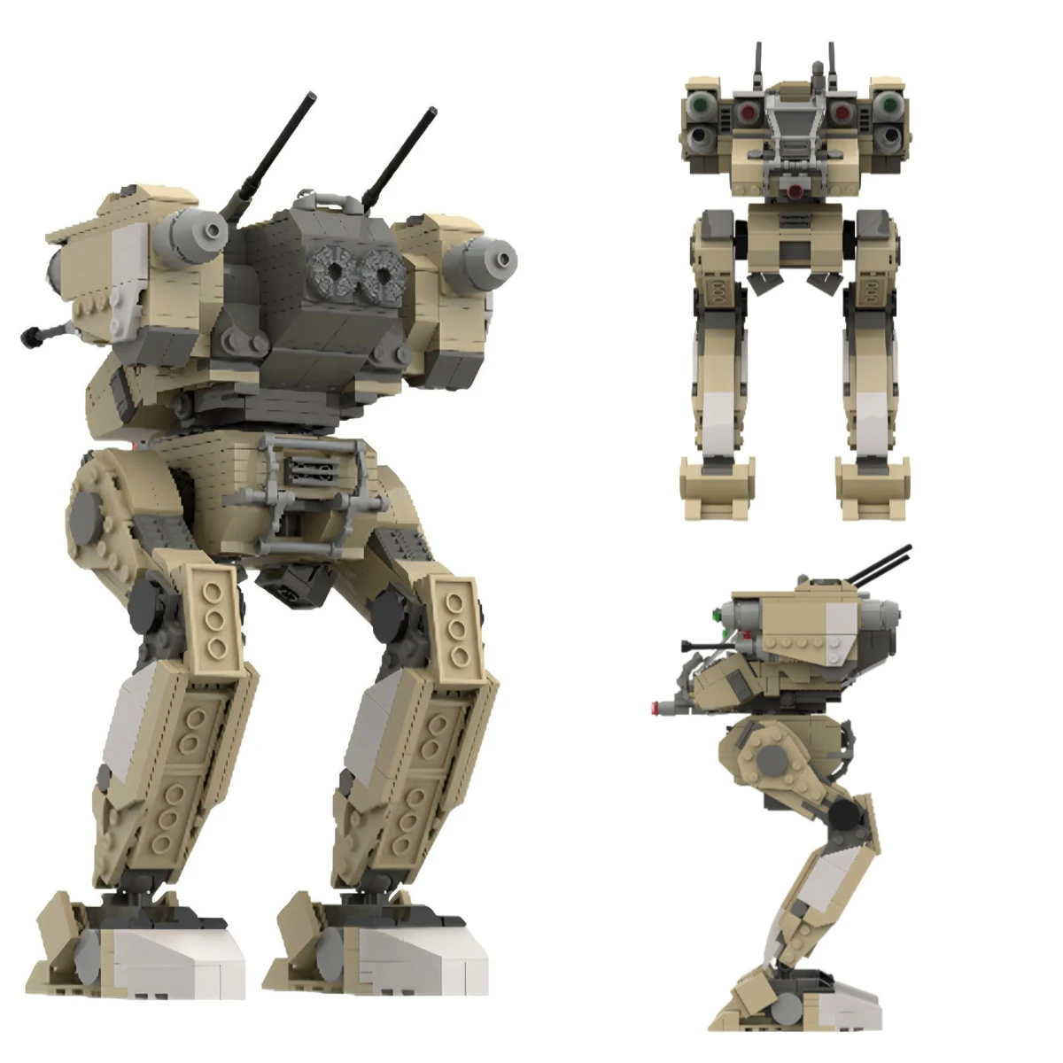 

MOC Game Desert Reconnaissance Figure Камуфляж Меха Набор строительных блоков Блоха Боевая броня Модель робота Игрушка для мальчика Подарок на день рождения