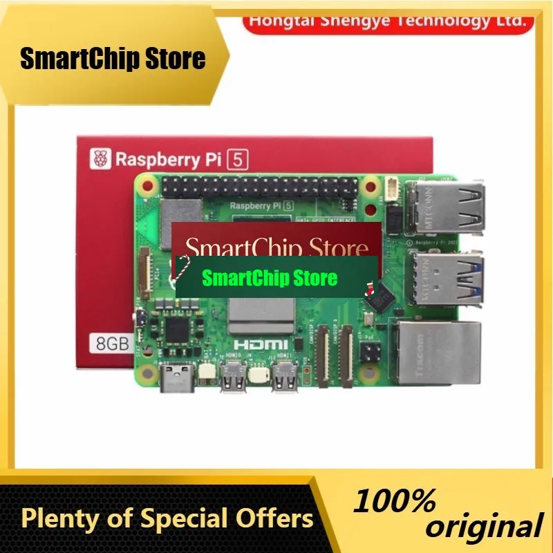 SmCpNew Original Raspberry Pi 5 4GB 8GB Development Board Computer AI Artificial Intelligence Module Python Programming Linux Ki