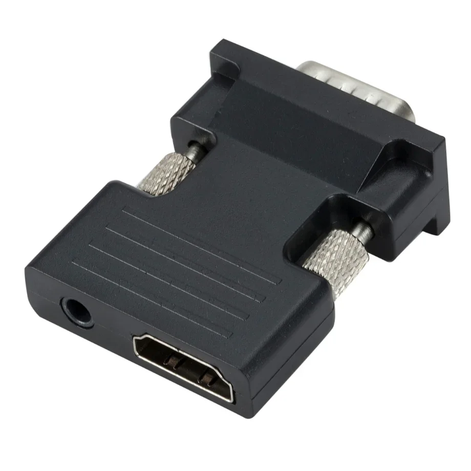 PzzPss HDMI-compatible To VGA Converter With 3.5Mm Audio Cable 1080P HDMI-Compatible Female to VGA Male Adapter For PC Laptop