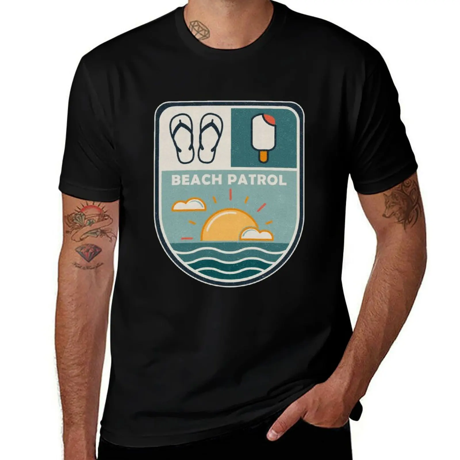 Beach Patrol T-Shirt Basic Simple Casual Short Sleeve Tee