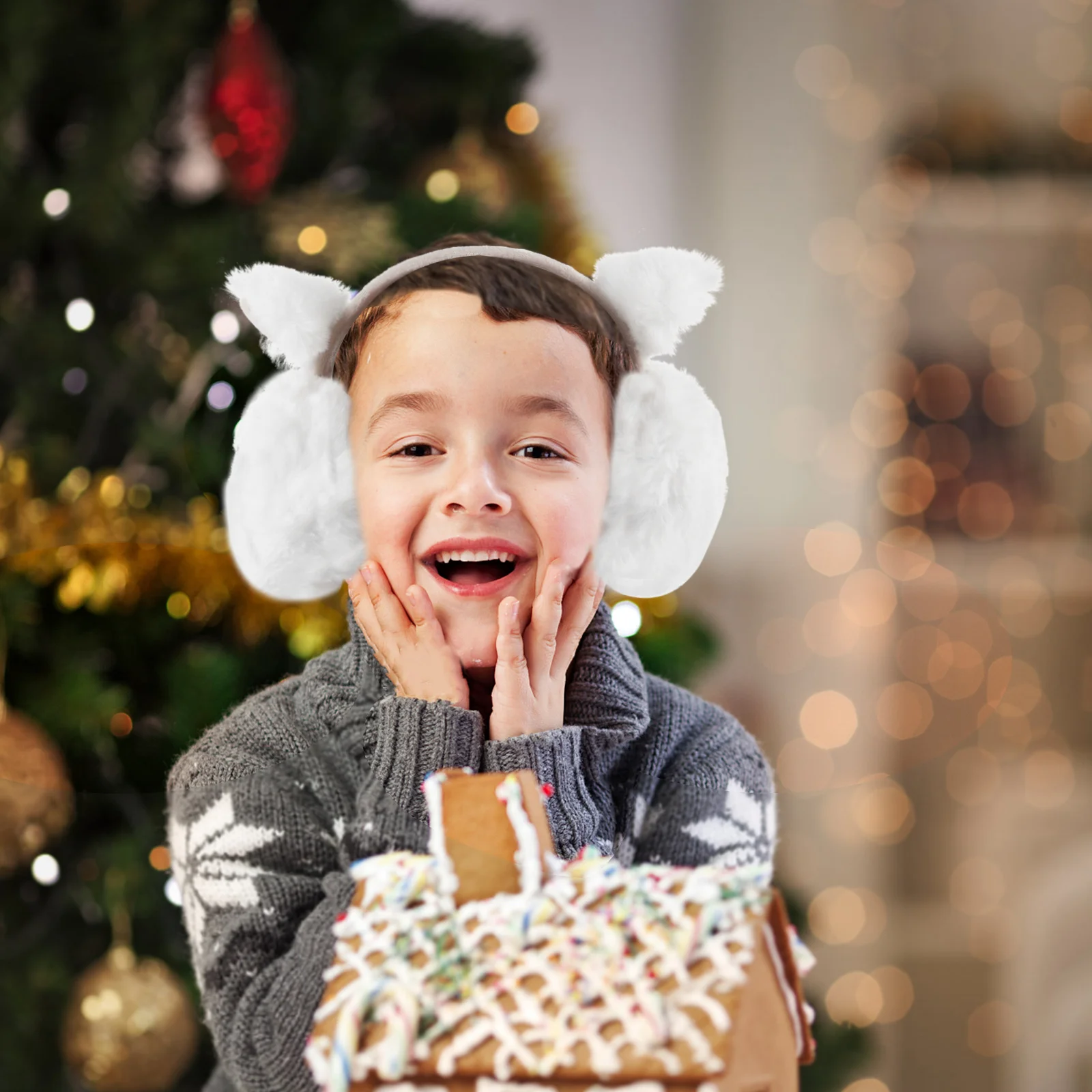 آذان القط غطاء للأذنين عقال دافئ قابل للطي لطيف الشتاء الأذن دفئا خفيفة الوزن المحمولة مريحة ارتداء لطيف غطاء للأذنين عقال #3